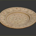 Ceramic Decorative Plate With Intricate Circular Patterns And Colorful Geometric Motifs 3d model