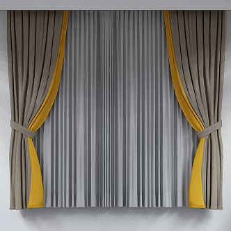 Plain curtains 3d model