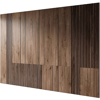 Wood veneer clapboard modeling background wall 3d model