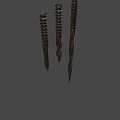 Damascus Piercing Dagger 3d model