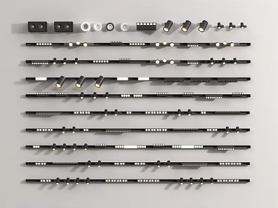 Modern Recessed Lights And Spotlights With Various Styles Different Sizes And Black White Finishes 3d model