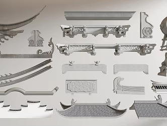 Chinese-style component building component 3d model