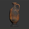 Ancient Sculpted Vase With Red Black Patterns And Combat Scene Figures