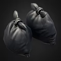 Public Facility Waste Management Using Tied Black Garbage Bags In Public Areas