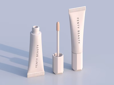 Fenty Beauty Cosmetic Products With White Tube Design And Brush Applicator 3d model