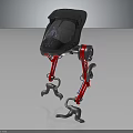 Black Shell Robotic Character Design With Red Mechanical Legs Silver Joints And Claw Feet