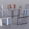 Various Folding Doors With Different Styles Colors Wooden And Frame Structures Design 3d model