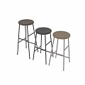 Modern Minimalist Bar Stools With Wooden Black Beige Seats And Metal Frames