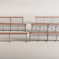 Various Decorative Fence Railings With Metal Frames and Wooden Accents
