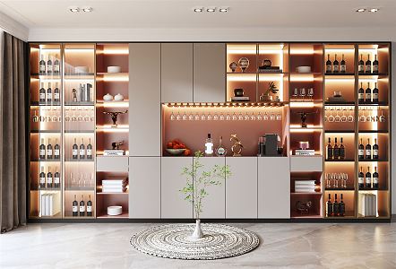 Modern wine cabinet 3d model