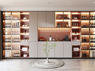 Modern wine cabinet 3d model