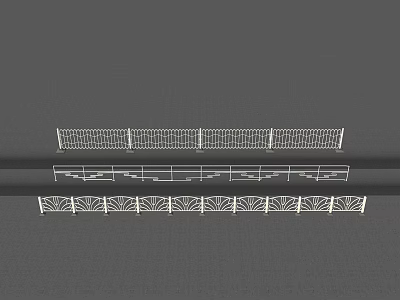 Decorative Fence Designs With Intricate Patterns And Various Stylish Details 3d model