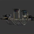 Modern Curved Bridge Structure With Lanes And Decorative Metallic Railings Design