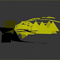 Mountain Range River Valley With Blue Sky Clouds And Green Trees Boat