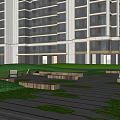 Residential Landscape With Vibrant Autumn Trees Stone Path And Greenery For Residents