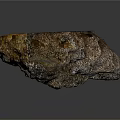 Natural Brownish Gray Stone With Rough Surface On Dark Background