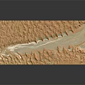 Detailed Topographical Terrain Model Featuring Brown Textured Surface And Central River Valley