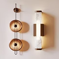 Modern Wall Lamps With Circular Glass And Rectangular Marble Design For Interior