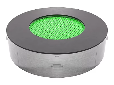 Circular Sports Equipment With Green Grid Surface Black Rim And Silver Base 3d model