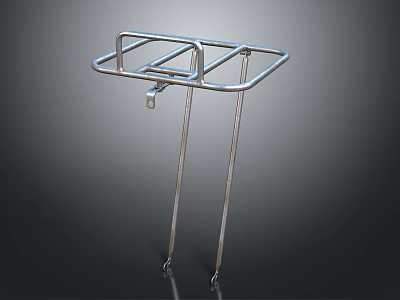 Stainless Steel Storage Rack With Rectangular Platform Support Legs For Home Use 3d model