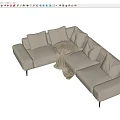 Modern multi-person sofa corner sofa corner sofa right angle sofa towel 3d model