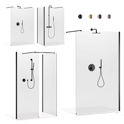 Modern Bathroom Shower Sauna Design With Glass Screen Shower Head And Faucet 3d model