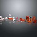 Modern Home Furniture Collection Featuring White Orange Cabinets Bookshelves And Storage Units