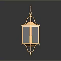 Elegant Golden Hanging Lantern With Glass Shade And Ornate Design For Interior Decoration