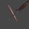 Decorative Wooden Weapon Sword With Metal Blade And Classic Scabbard Handle