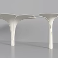 White Petal Shaped Modern Decorative Pillars With Curved Structure For Interior Design 3d model