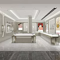 Elegant Jewelry Store Interior With Glass Display Cases And Diamond Ornaments