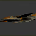 Futuristic Aircraft With Sleek Gray Orange Exterior And Streamlined Wing Design