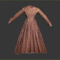 Elegant Pink Pleated Long Sleeve Dress With Checkered Pattern For Daily Lifestyle Use
