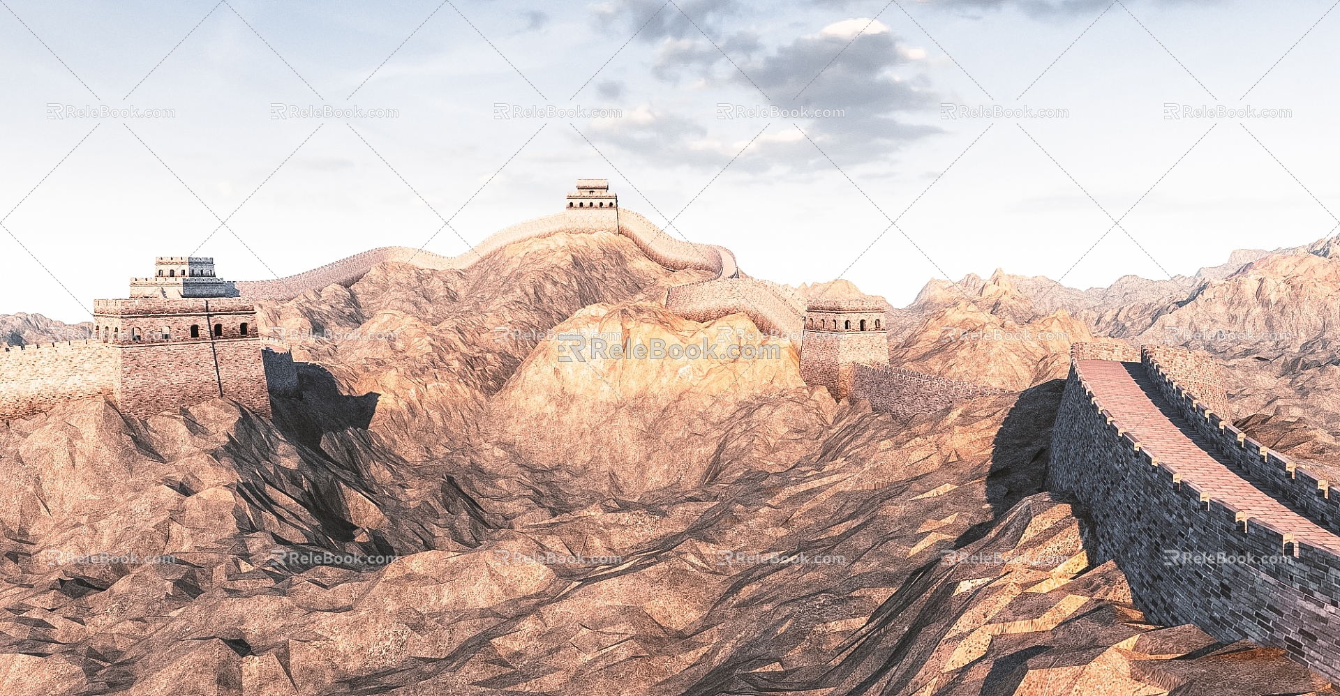 Chinese Great Wall Outdoor Great Wall Mountain Architecture 3d model