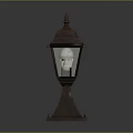 Antique Brass Outdoor Lantern Featuring Glass Panel And Square Design