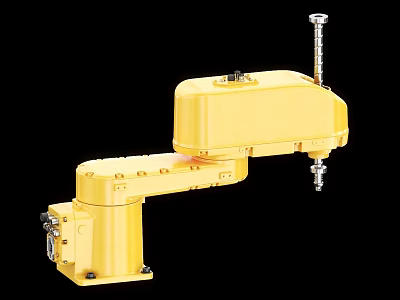 Yellow Industrial Robotic Arm For Automated Manufacturing Processes And Factory Use 3d model