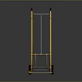 Yellow Hand Truck With Black Handles Two Wheels And Metal Platform Base