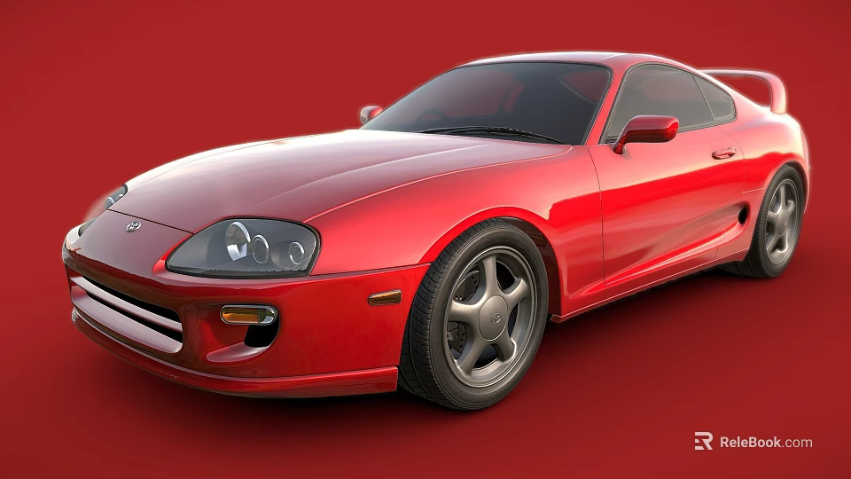 Red Toyota Supra Sports Car With Sleek Design And Classic Two Door Body 3d model 