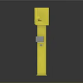 Yellow Parking Meter With Display Screen And PARK Sign On Yellow Pole