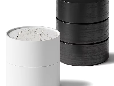 Modern Side Table With White Marble Top And Black Wooden Base Design For Home Decor 3d model