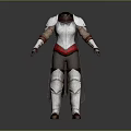 Detailed White And Red Medieval Fantasy Armor 3D Character Costume Design