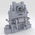 Gray Industrial Mechanical Device With Rollers Control Panel And Base Components 3d model