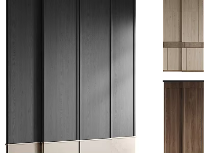 Modern Wooden Room Dividers With Dark And Light Panel Partition Design 3d model