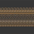 Golden Metal Mesh Equipment With Layered Chain Ring Patterns Shiny Surface And Black Reflection