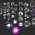Collection Of Sparkling Diamonds In Various Shapes And Colors On Black Background