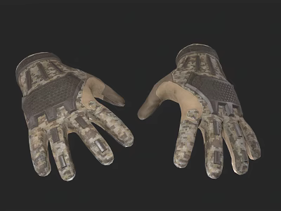 Durable Camouflage Outdoor Gloves With Non Slip Palm And Protective Design 3d model