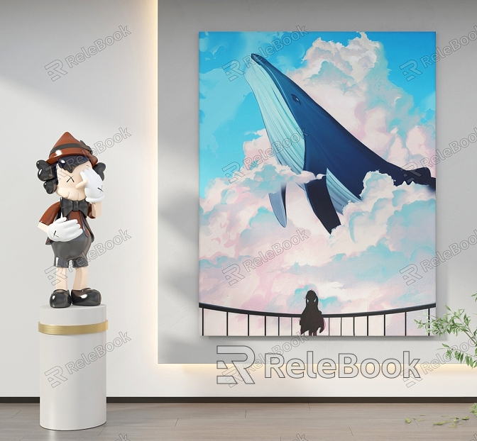 Cartoon Whale Hanging Painting model