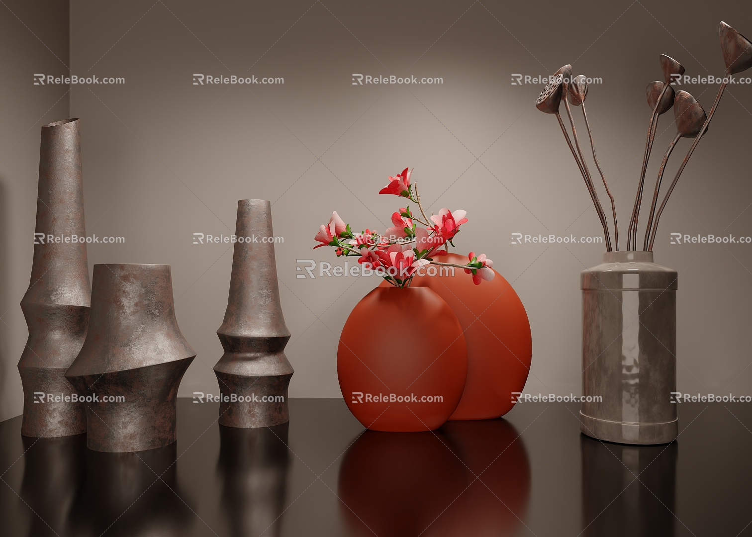 Modern ornaments combination 3d model