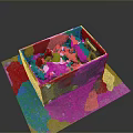 Wooden Box Filled With Various Colored Dinosaur Toy Figures For Kids