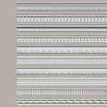 Various Decorative Gypsum Crown Molding Patterns With Elegant Designs For Wall Ceiling Decoration 3d model